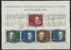 BRD 1959 "Einweihung der Beethovenhalle" Mi. Nr. Bl. 2. Gestempelt