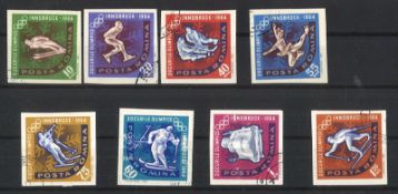 Rumänien 1964 " Olympische Winterspiele Innsbruck" Mi. Nr. 2203-10. Gestempelt ungezähnt