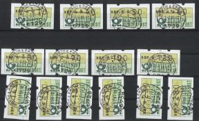 Lot Automatenmarken BRD, alle gestempelt 7.3.81. Schöner Satz