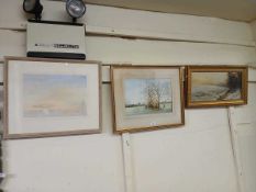 Three framed pictures depicting country scenes