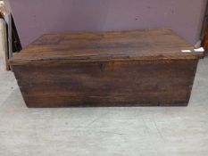 An early 20th century wooden plank chest Dimensions: H, 12in , D, 20in, W, 36in (H, 30cm , D, 51cm ,