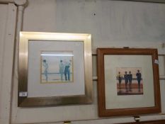 Two framed seaside prints after Jack Vettriano