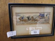 A framed and glazed Stevengraph titled 'To The Rescue'