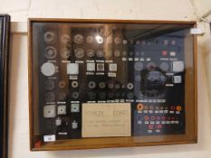 A framed and glazed display of Feralex cores