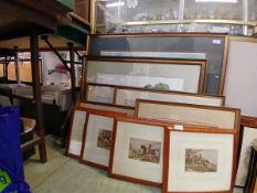 A collection of assorted pictures and prints to include hunting prints, country scenes, etc