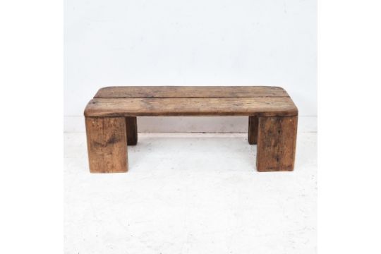 LOW TABLE, antique pine of plank construction, 39cm H x 122cm x 45cm. - Image 2 of 7