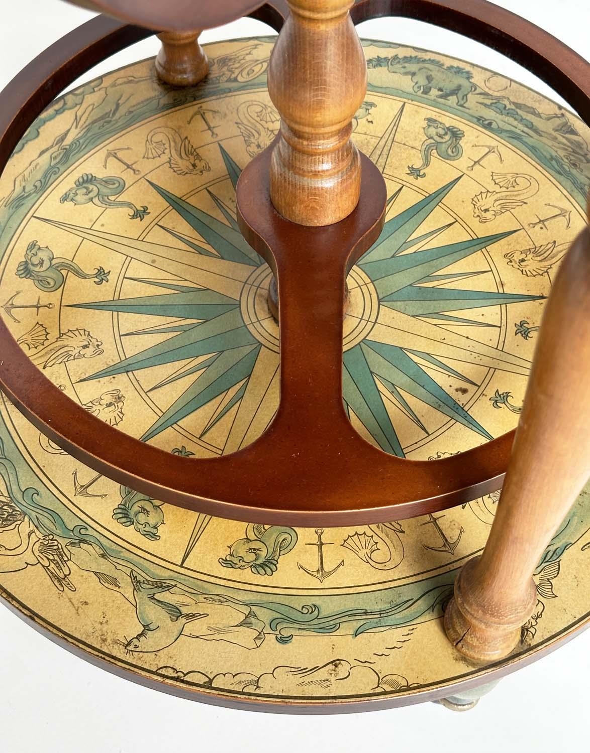 GLOBE COCKTAIL CABINET, in the form of an antique terrestrial globe on stand with rising lid and - Image 4 of 9