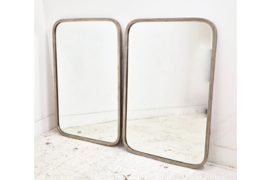 WALL MIRRORS, a pair, silvered frames, 96cm x 65.5cm approx. (2) - Image 1 of 5