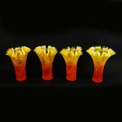 MURANO STYLE GLASS VASES, A COLLECTION OF FOUR.