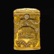 CAYETANO BUITRÓN. Attributed to. A MEXICAN GOLD CHEROOT CASE.
