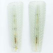 MURANO GLASS WALL LIGHTS, A PAIR.
