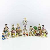 A COLLECTION OF 18TH AND 19TH CENTURY PORCELAIN FIGURES. (20).