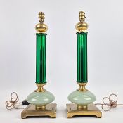 CENEDESE MURANO GLASS TABLE LAMPS, A PAIR.