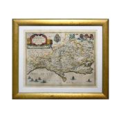 JOHANNES BLAEU. DORSETSHIRE, A MAP.