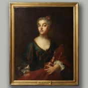 18TH CENTURY SCHOOL. PORTRAIT OF MARIE ANNE RAGUENEAU NEE LICORADE M. 1706.