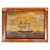 19TH CENTURY BRITISH SCHOOL. SAILING BOAT AT SEA.