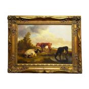 JOHN ALFRED WHEELER (1821-1903). Attributed to. COWS IN A LANDSCAPE.