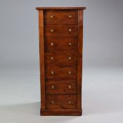 VICTORIAN BIRCH WELLINGTON CHEST.