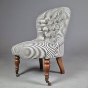 VICTORIAN STYLE SLIPPER CHAIR.