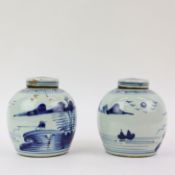 SELECTED BY PAOLO MOSCHINO SMALL JARS, A PAIR.