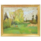 CARSTEN STRÖM (SWEDISH 1913-1995). LANDSCAPE WITH FIGURES.