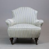 VICTORIAN WALNUT ARMCHAIR BY CORNELIUS VINCENT SMITH.