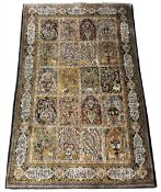 QUM SILK GARDEN DESIGN RUG.