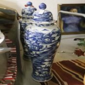 SELECTED BY PAOLO MOSCHINO TEMPLE JARS, A PAIR.