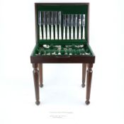 OSBORNE SILVER PLATED CANTEEN OF CUTLERY.