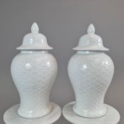CERAMIC JARS, A PAIR.