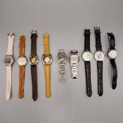 A COLLECTION OF NINE VARIOUS WRISTWATCHES.