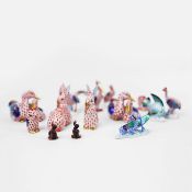 A COLLECTION OF HEREND PORCELAIN ANIMALS (14).