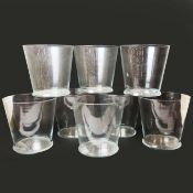 A COLLECTION OF TEN LARGE GLASS VASES (10).