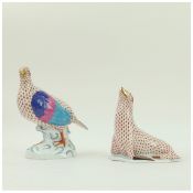 A HEREND QUAIL AND SEAL. (2).