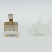 TWO LALIQUE GLASS PERFUME BOTTLES.