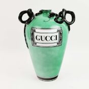 A GUCCI DECOR PORCELAIN VASE BY RICHARD GINORI.