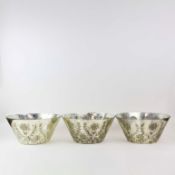 THREE LARGE EGLOMISE GLASS BOWLS (3).
