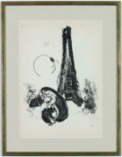 MARC CHAGALL. MOTHER & CHILD AT THE EIFFEL TOWER. (d)