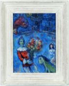 AFTER MARC CHAGALL. LE CLOWN ET LE COQ ROUGE.