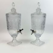 PAIR OF CUT GLASS DRINKS DISPENSERS.