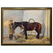 FOTIY MIKHAILOVICH KULAGIN (RUSSIAN 1917–1975). HORSE AND GROOM.