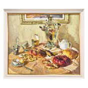 ANATOLY SHAPOVALOV (UKRAINIAN B. 1949). THE VILLAGE BREAKFAST.