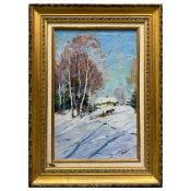 VLADIMIR SAMOKHIN (RUSSIAN B. 1938). SNOWY LANDSCAPE.