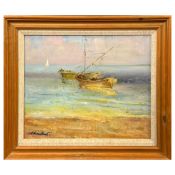 ANDREI YALANSKI (UKRAINIAN B. 1959). FISHING BOATS.