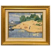 VLADIMIR KACHALSKY (RUSSIAN B. 1956). BEACH SCENE WITH FIGURES.