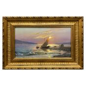 VIKTOR ORLOV (RUSSIAN B. 1950). EVENTIDE ON THE BEACH.