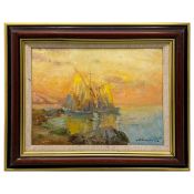 ANDRIY YALANSKYI (UKRAINIAN B. 1959). BOATS OFF THE COAST.