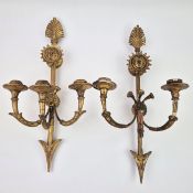 MATCHED PAIR OF FRENCH EMPIRE DESIGN WALL LIGHTS (2).