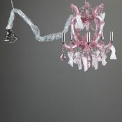 MURANO STYLE PINK GLASS CHANDELIER.