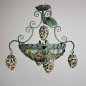 MURANO STYLE GLASS CHANDELIER.